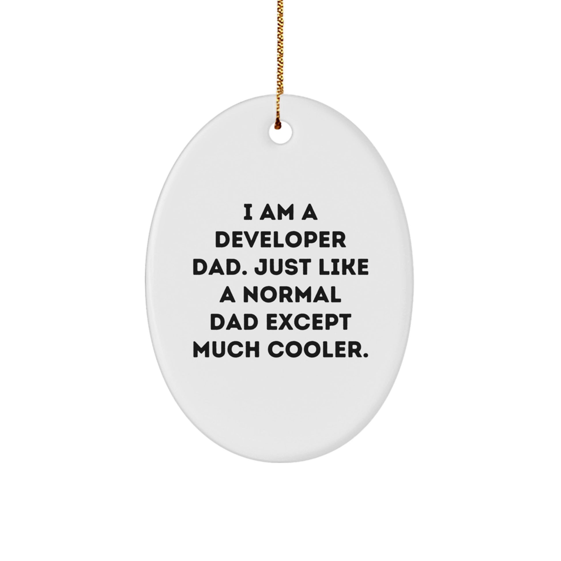 Developer Dad Oval Ornament Funny Gift from Husband to Son Christmas Unique Ornaments - Image 1