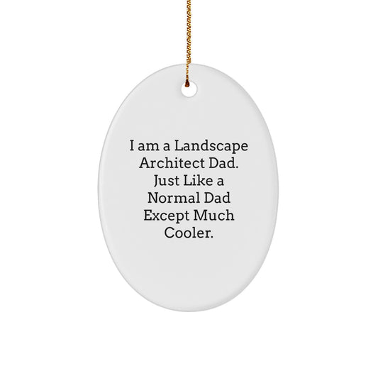 Funny Landscape Architect Dad Gifts Oval Ornament for Men Landscape Architect, Perfect Christmas Unique Gifts from Friends or Family Members for a Landscape Architect Dad - Image 1