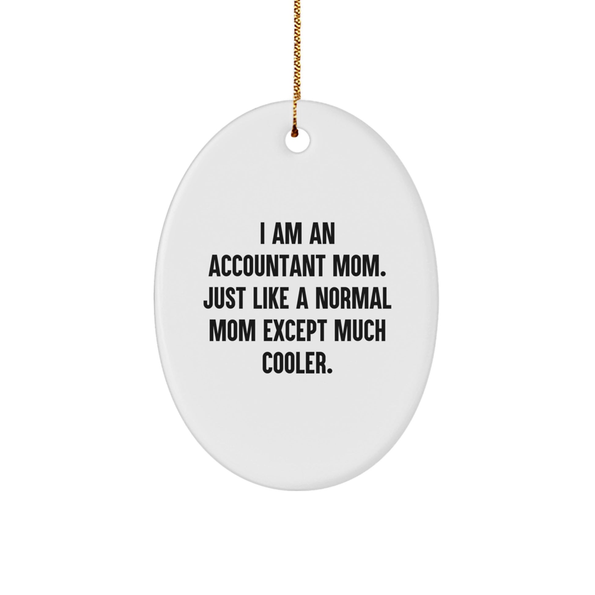 Funny Accountant Gifts for Coworkers, Oval Ornament from Mom, Christmas Unique Decorations - Image 1
