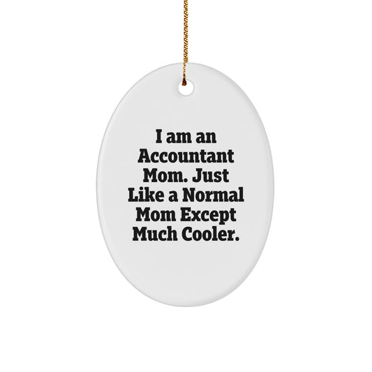 Funny Accountant Mom Oval Ornament, Gifts from Family, Friends to Accountant Women, Unique Christmas Unique Gifts for Accountant Office Decor - Image 1