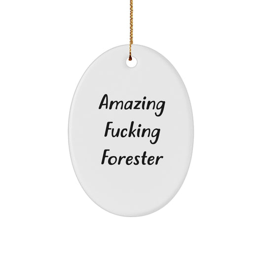 Christmas Forester Oval Ornament Gifts from Friends for Forester, Funny Oval Ornament Christmas Unique Gifts, Forester Oval Ornament for Christmas - Image 1