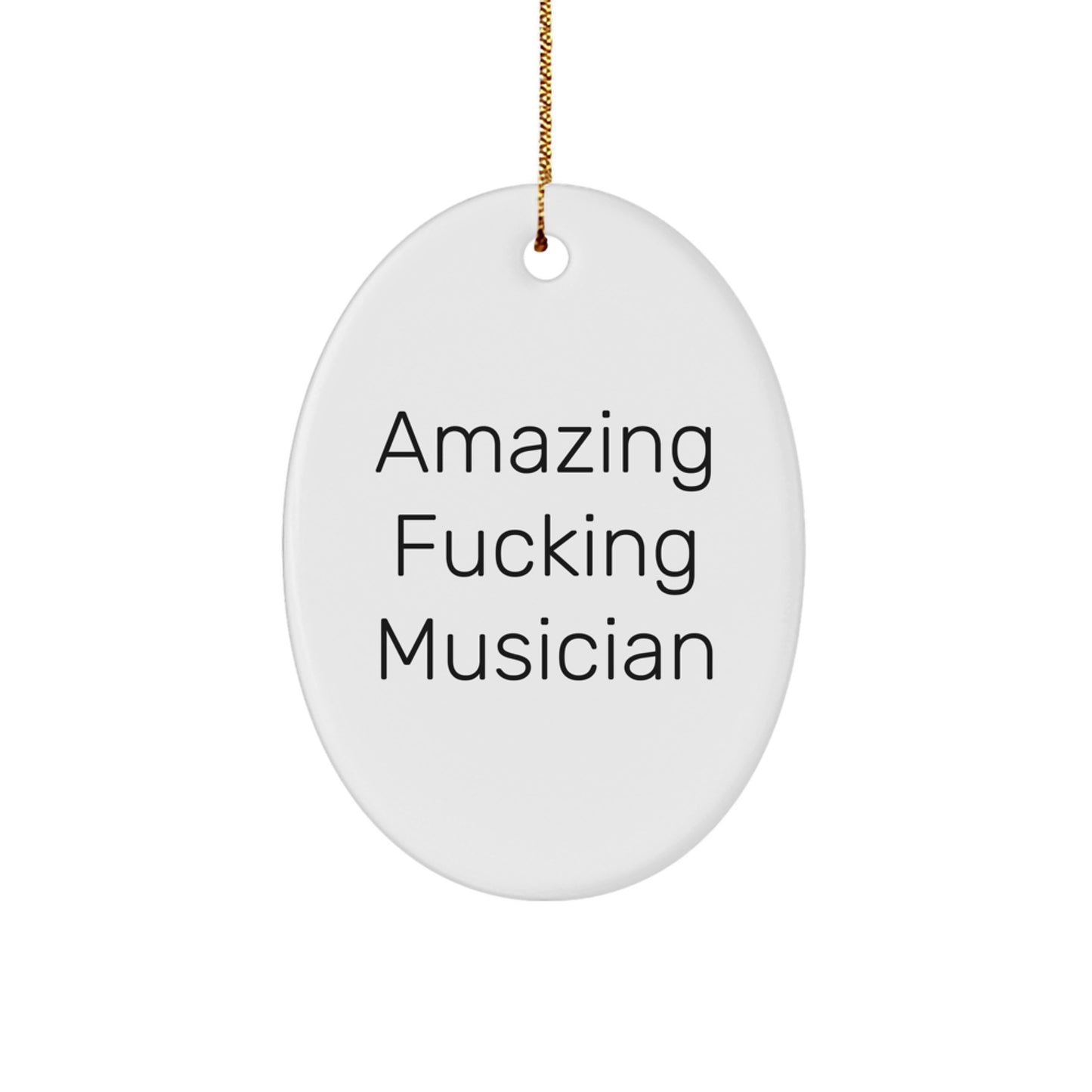 Funny Musician Gifts from Friends for Musician Oval Ornament, Christmas Unique Presents for Musician, Oval Shaped Decorations - Image 1