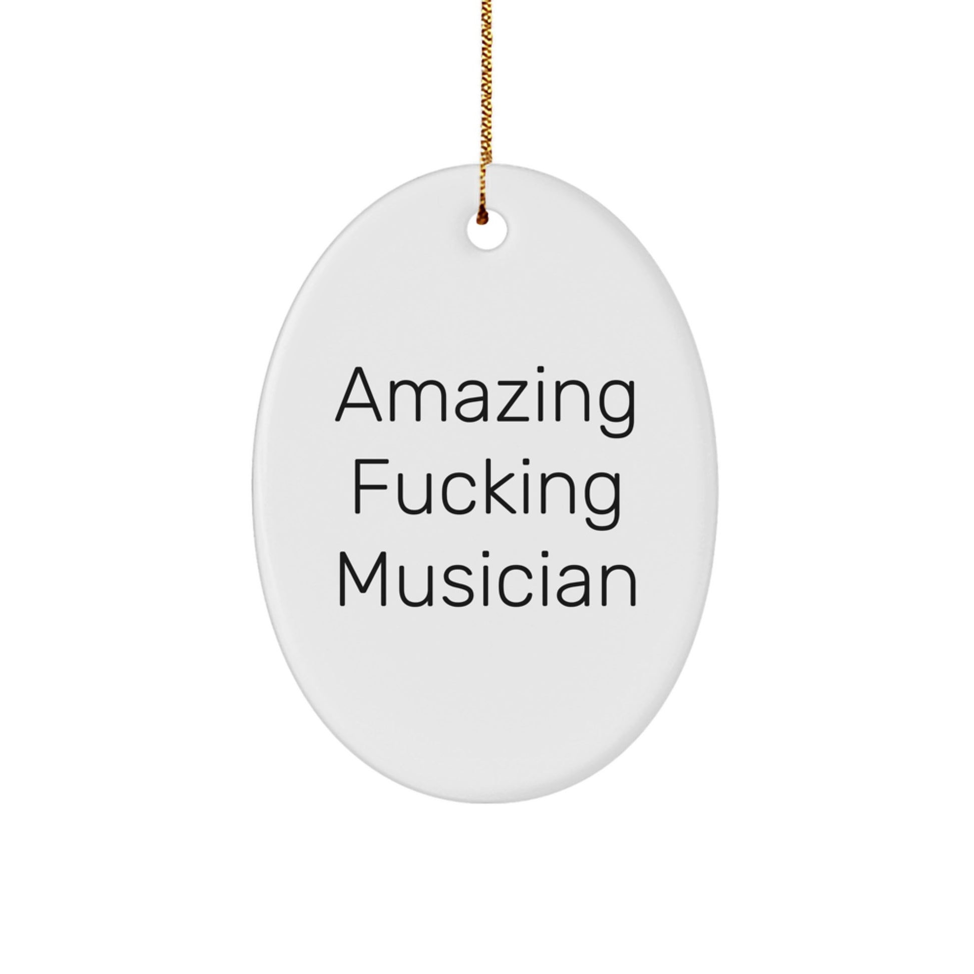 Funny Musician Gifts from Friends for Musician Oval Ornament, Christmas Unique Presents for Musician, Oval Shaped Decorations - Image 1