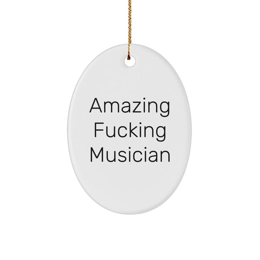 Funny Musician Gifts from Friends for Musician Oval Ornament, Christmas Unique Presents for Musician, Oval Shaped Decorations - Image 1