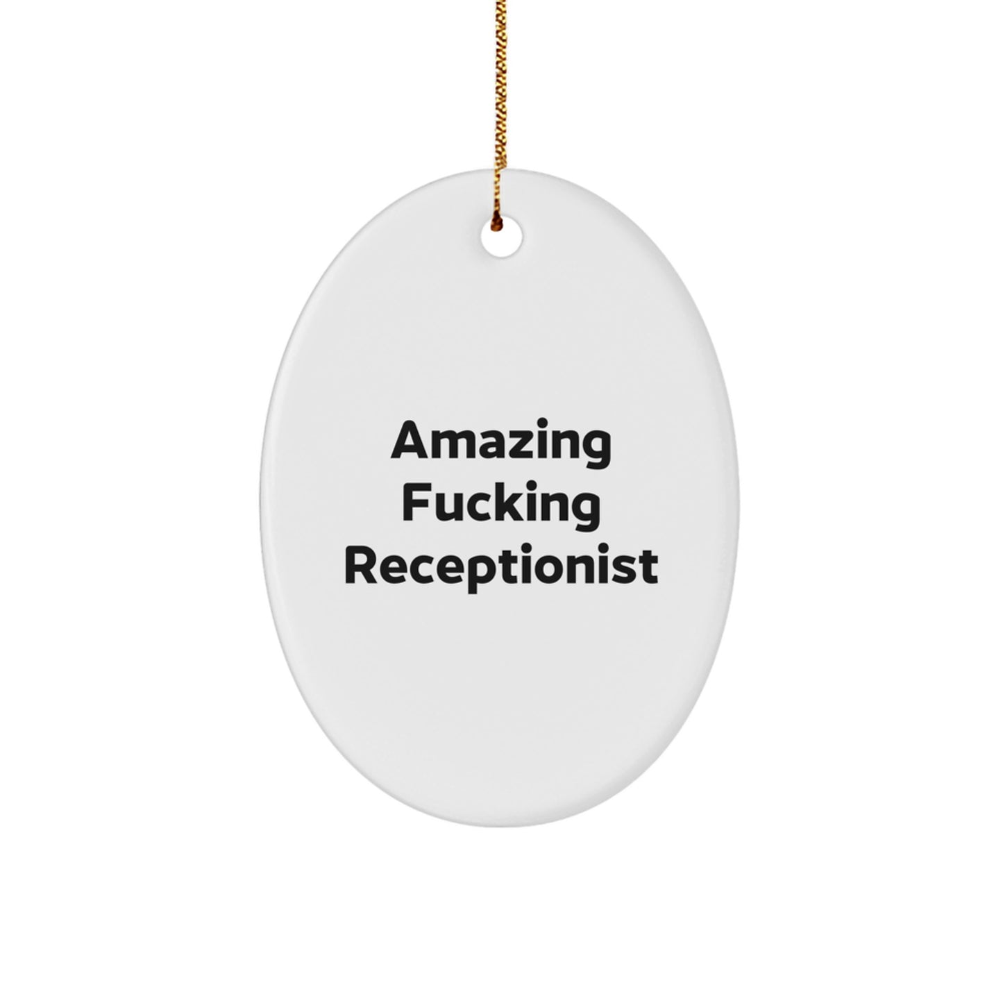 Funny Oval Ornament Gifts from Friends for Receptionist Christmas Unique Presents - Image 1