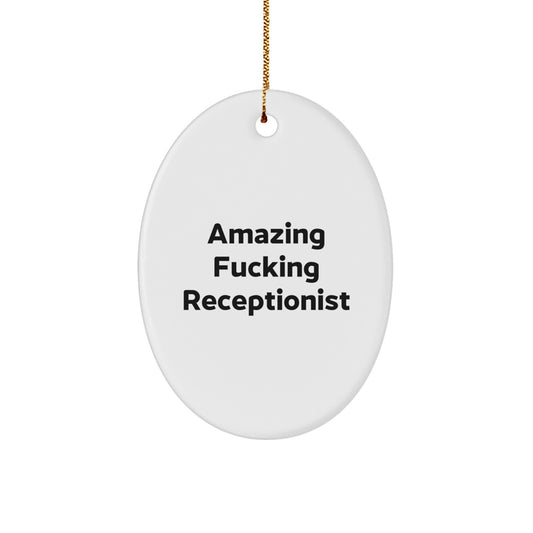 Funny Oval Ornament Gifts from Friends for Receptionist Christmas Unique Presents - Image 1
