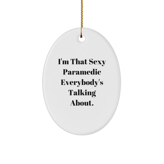 Funny Rescue Worker Gifts for Men from Family - Oval Ornament Christmas Unique - Image 1