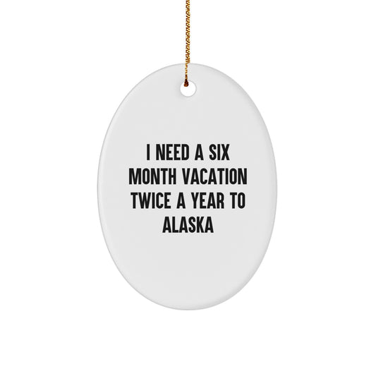 Unique Alaska Oval Ornaments Gifts from Friends and Family for Men and Women Christmas Unique Treasures - Image 1