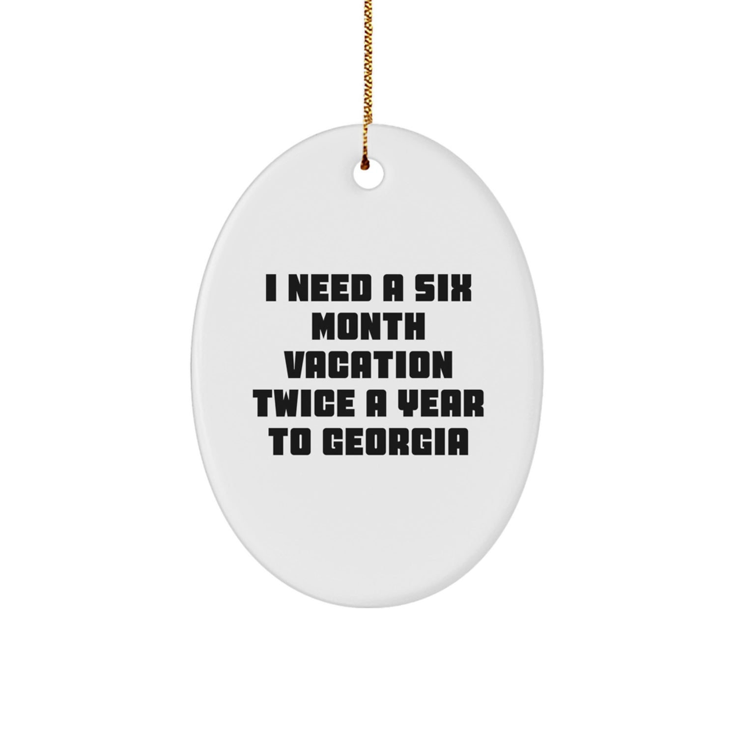 Funny Georgia Oval Ornament, Gifts from Friends for Georgia Lovers, Christmas Unique Gifts, Oval Ornament for Georgia Enthusiasts - Image 1