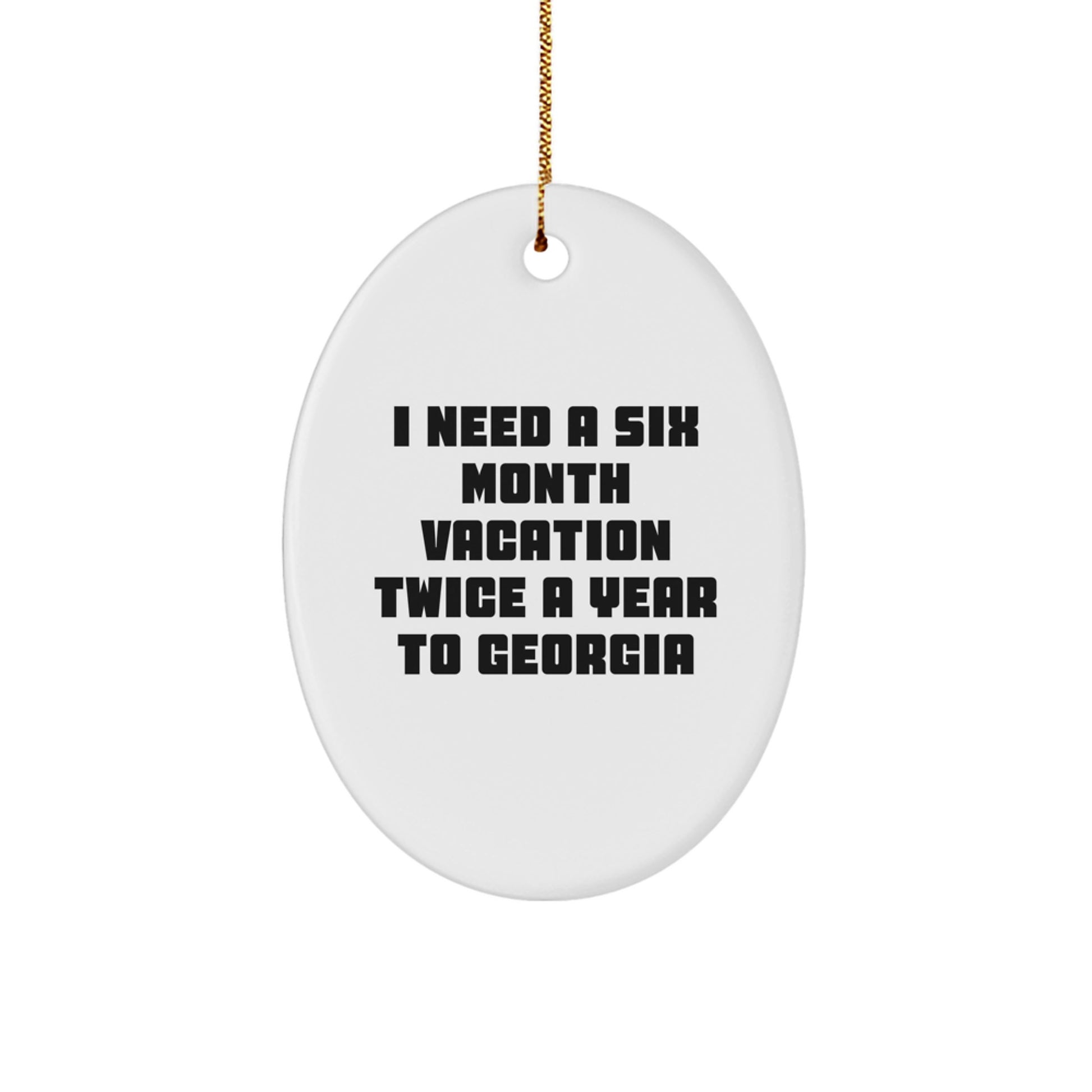 Funny Georgia Oval Ornament, Gifts from Friends for Georgia Lovers, Christmas Unique Gifts, Oval Ornament for Georgia Enthusiasts - Image 1