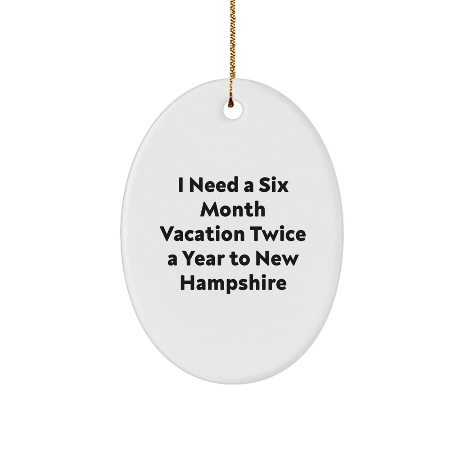 Funny New Hampshire Oval Ornament Gifts from Friends for Christmas - Image 1