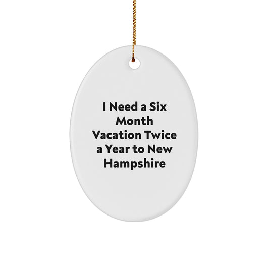 Funny New Hampshire Oval Ornament Gifts from Friends for Christmas - Image 1