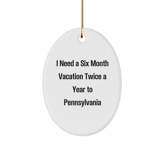 Gifts from Friends and Family for the Pennsylvania Lover in Your Life - Oval Ornament - Holiday Gifts for Home Decor - Image 1