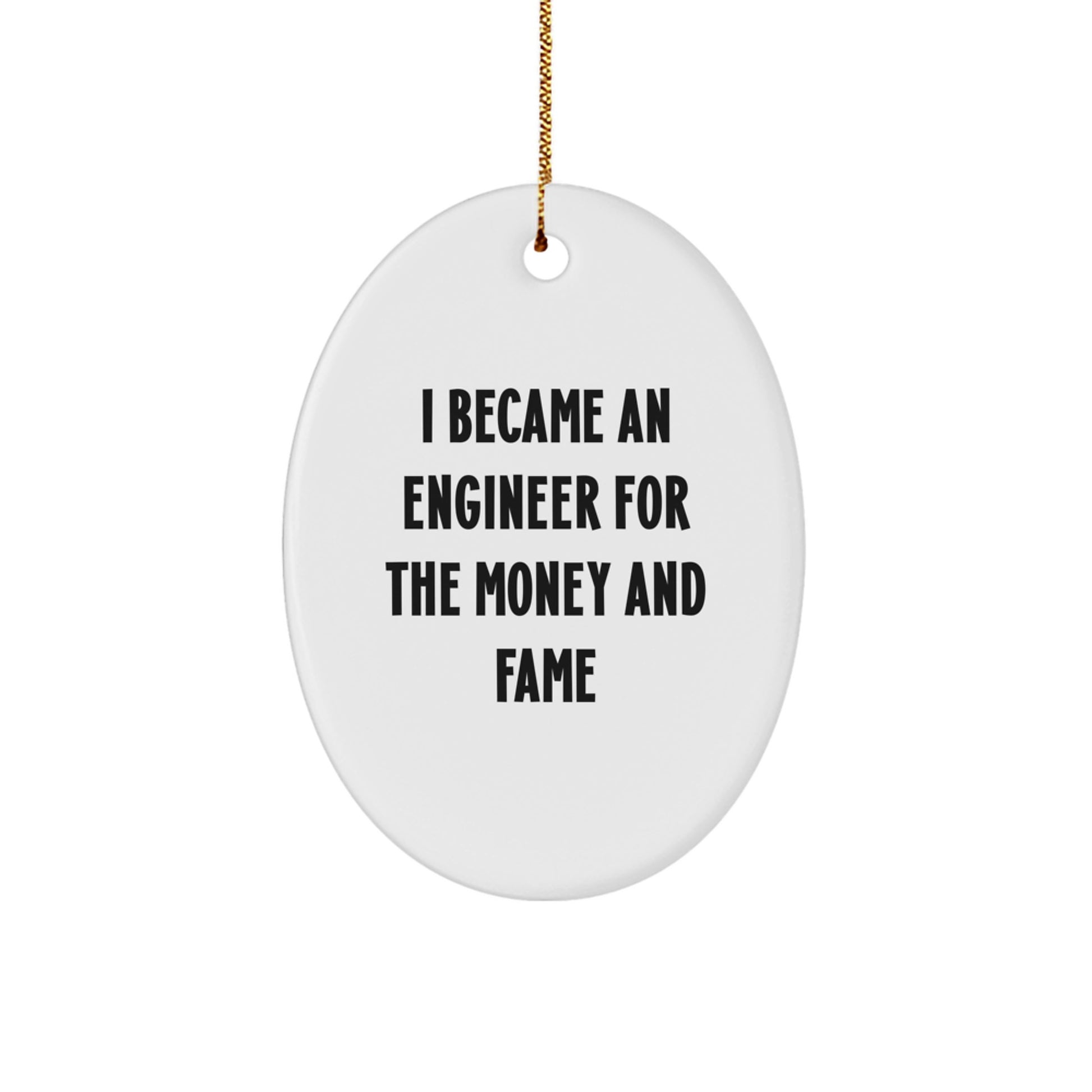 Funny Engineer Gifts for Men, Oval Ornaments for Engineer Friends, Christmas Unique Gifts from Friends - Image 1