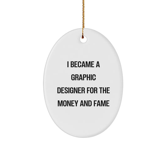 Funny Graphic Designer Oval Ornaments Gifts from Friends, Coworkers, Family for Christmas Unique Gifts - Image 1