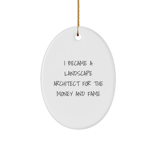 Funny Landscape Architect Gifts for Men, Oval Ornament Christmas Unique from Coworkers, Friends, Family - Image 1