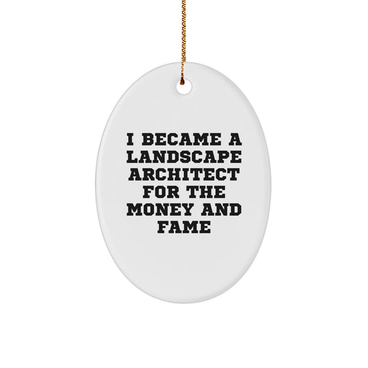 Funny Landscape Architect Gifts, Oval Ornament for Landscape Architect, Christmas Unique Gifts from Friends to Landscape Architect - Image 1