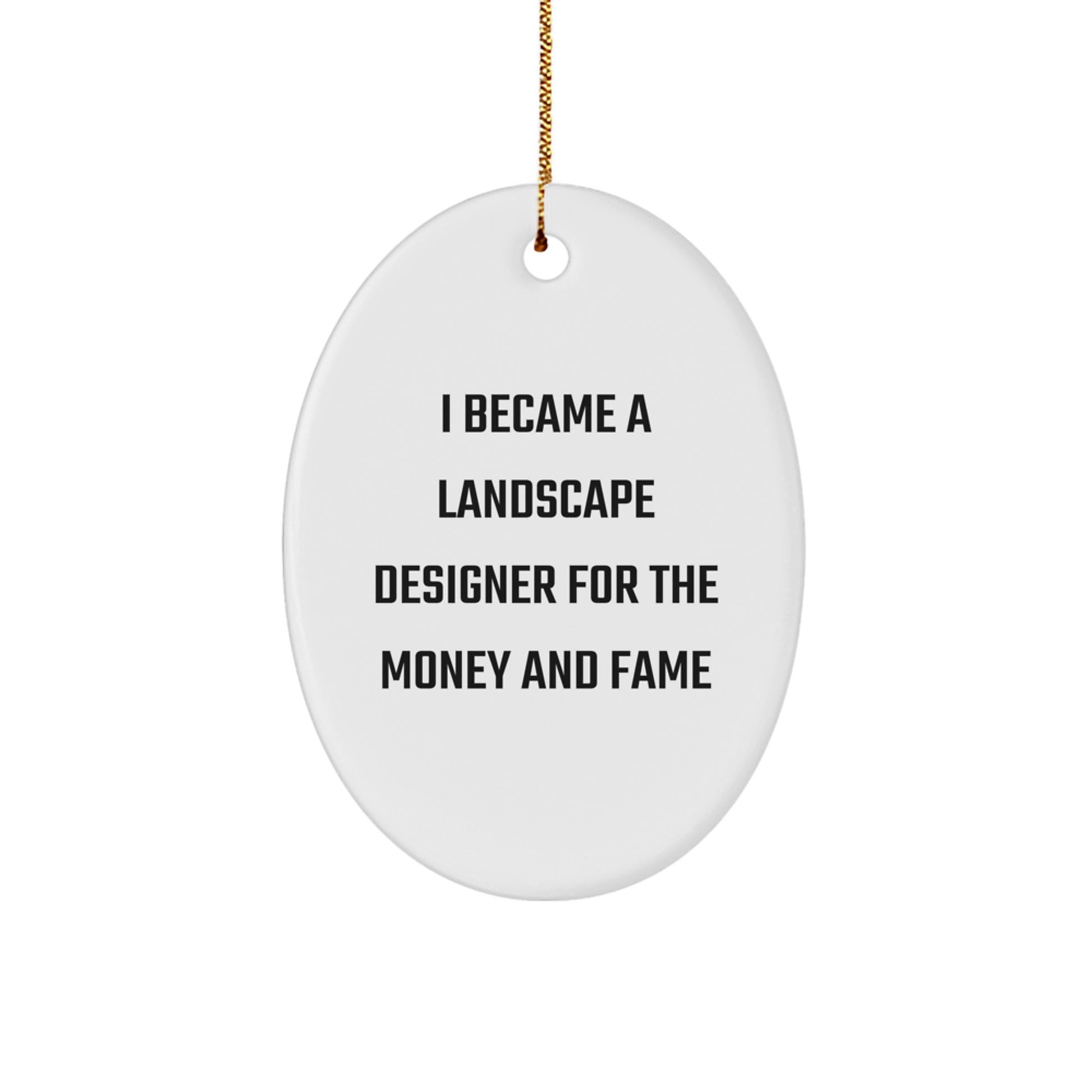 Funny Landscape Designer Oval Ornament Gifts from Friends for Christmas Unique Presents - Image 1