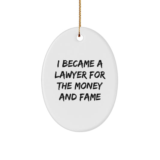 Funny Lawyer Oval Ornament Gifts for Men Women from Family Friends Coworkers - Image 1
