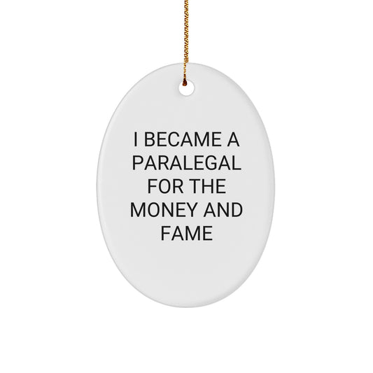 Funny Paralegal Quotes Oval Ornament Gifts from Friends and Family for Paralegal Christmas Unique Presents - Image 1