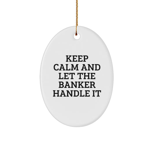 Funny Oval Ornament Gifts from Men to Banker Colleagues for Christmas Unique - Image 1