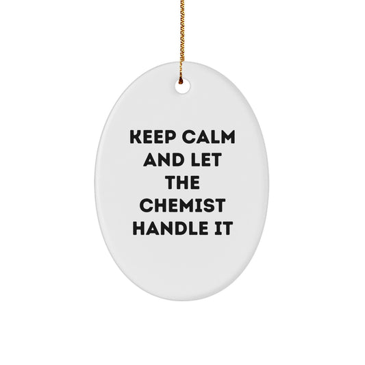 Funny Chemist Oval Ornament Gifts from Friends and Family for Christmas Unique - Image 1