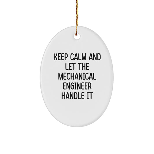 Funny Mechanical Engineer Oval Ornament Gifts from Friends to Family for Christmas Unique - Image 1