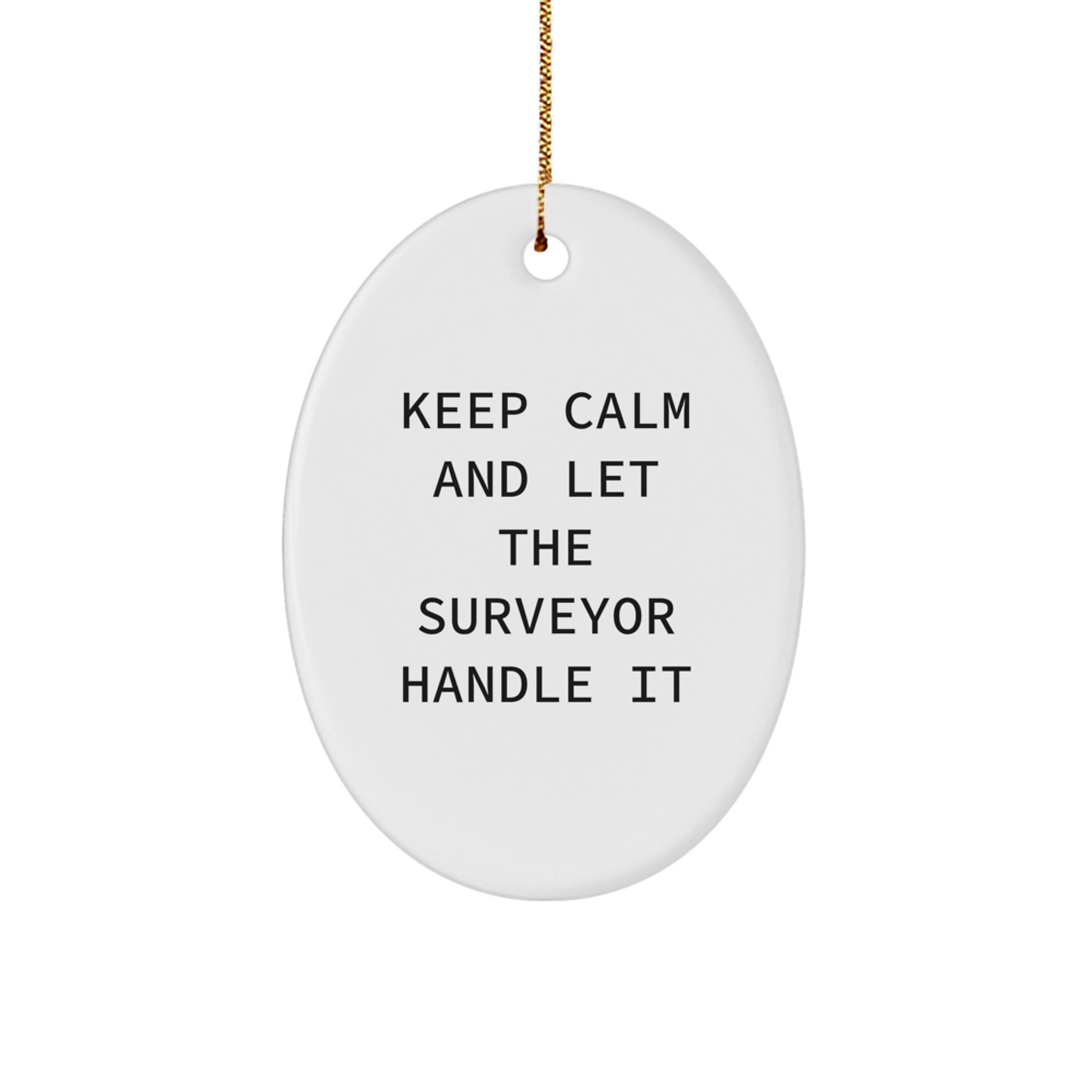 Funny Surveyor Gifts for Surveyor Men, Oval Ornament, Christmas Unique Gifts from Friends and Family - Image 1
