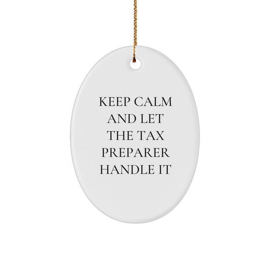Funny Tax Preparer Christmas Unique Gifts from Friends Oval Ornament - Image 1