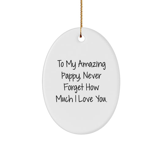 Funny Pappy Gifts for Men, Oval Ornament to My Amazing Pappy, Perfect Christmas Unique Gifts from Family - Image 1