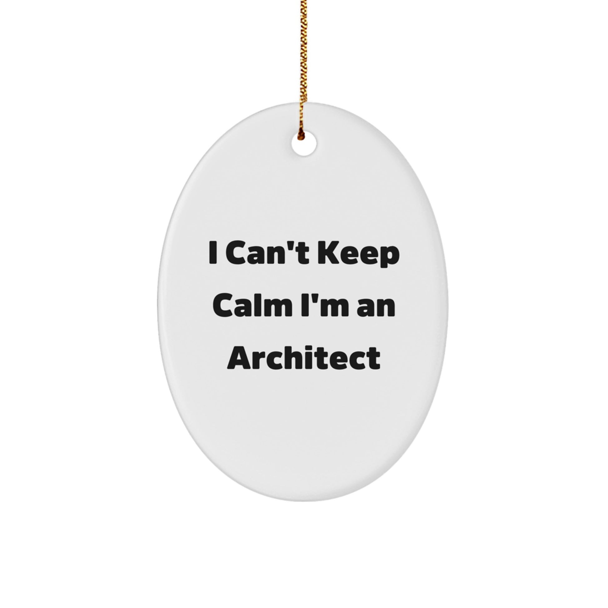 Funny I Can't Keep Calm I'm An Architect Oval Ornament, Architect Gifts, Christmas Unique Gifts from Friends for Family - Image 1