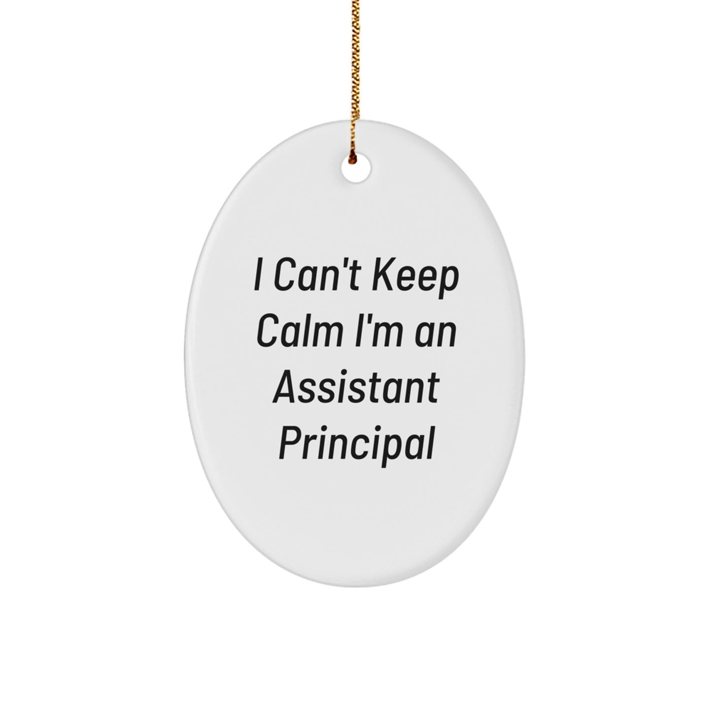 Funny I'm an Assistant Principal Gifts for Assistant Principals Oval Ornament White Color Christmas Unique Gifts from Friends - Image 1