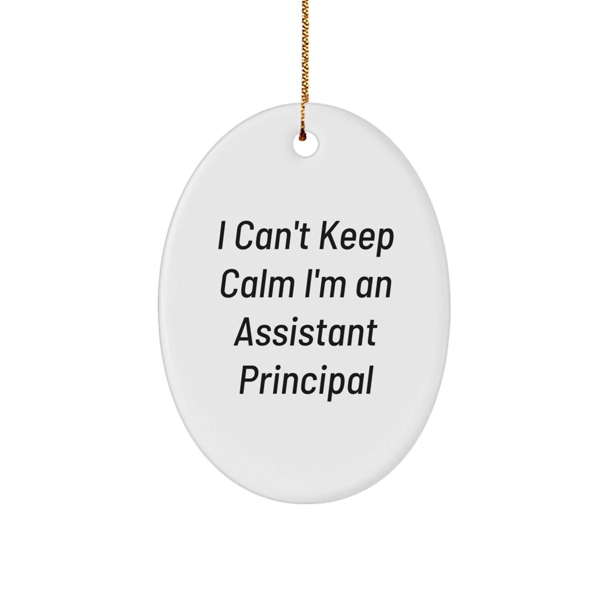 Funny I'm an Assistant Principal Gifts for Assistant Principals Oval Ornament White Color Christmas Unique Gifts from Friends - Image 1