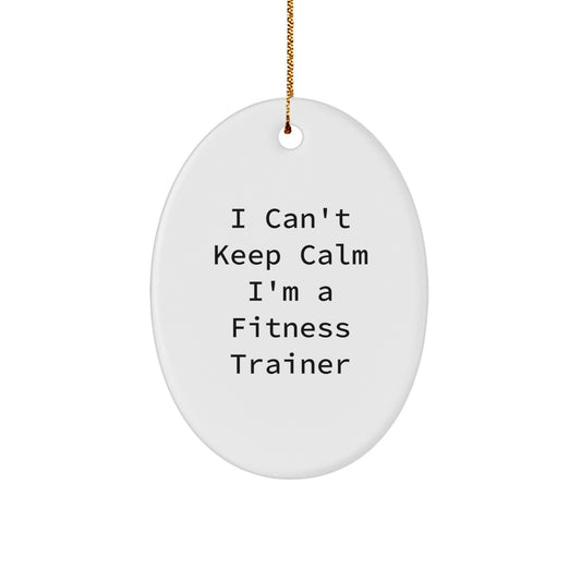 Funny I'm a Fitness Trainer Oval Ornament Gifts from Friends for Fitness Trainer Christmas Unique Gifts - Image 1