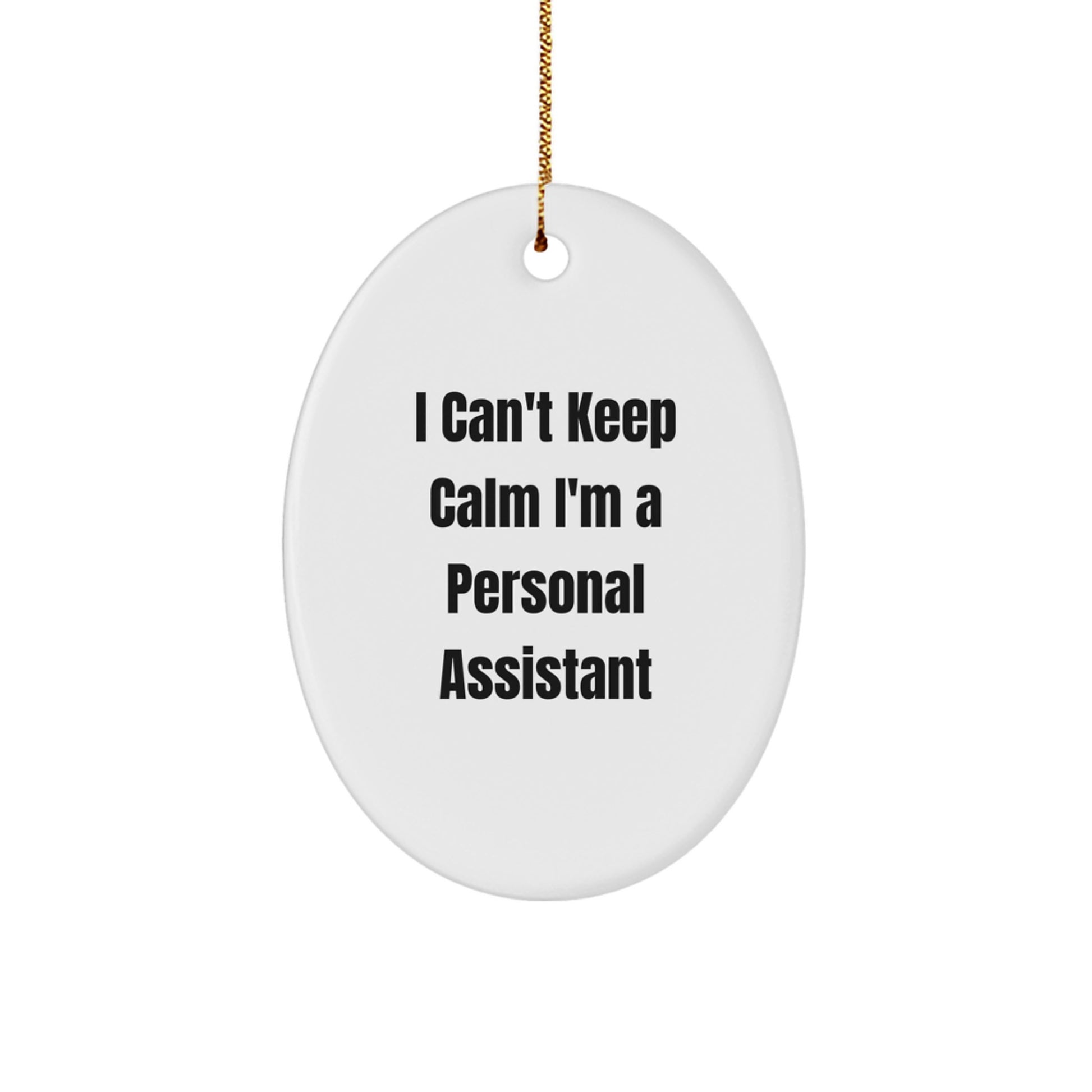 Funny Personal Assistant Oval Ornament Gifts for Coworkers, Friends, Family, and Men - 'I Can't Keep Calm I'm A Personal Assistant' Christmas Unique Gifts from Men - Image 1