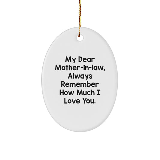 Funny Mom-in-law Gifts for Christmas - 'My Dear Mom-in-law' Oval Ornament, Gifts from Family, Mom-in-law Appreciation Present - Image 1
