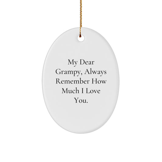 Grampy Oval Ornament, Funny Quote Gifts from Family for Grampy, Oval Ornament Christmas Unique Gifts for Him - Image 1