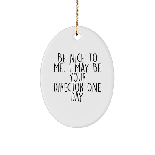 Funny Director Oval Ornament - Gifts from Friends to Director for Christmas Unique Gifts - Image 1