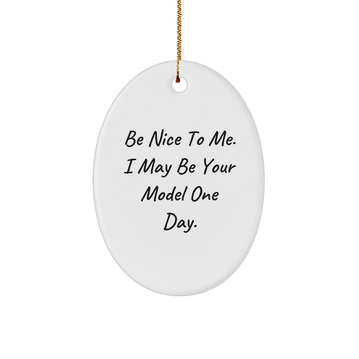 Funny Model Oval Ornament Gifts from Men to Women, Friends, or Family for Christmas Unique Model Enthusiasts - Image 1