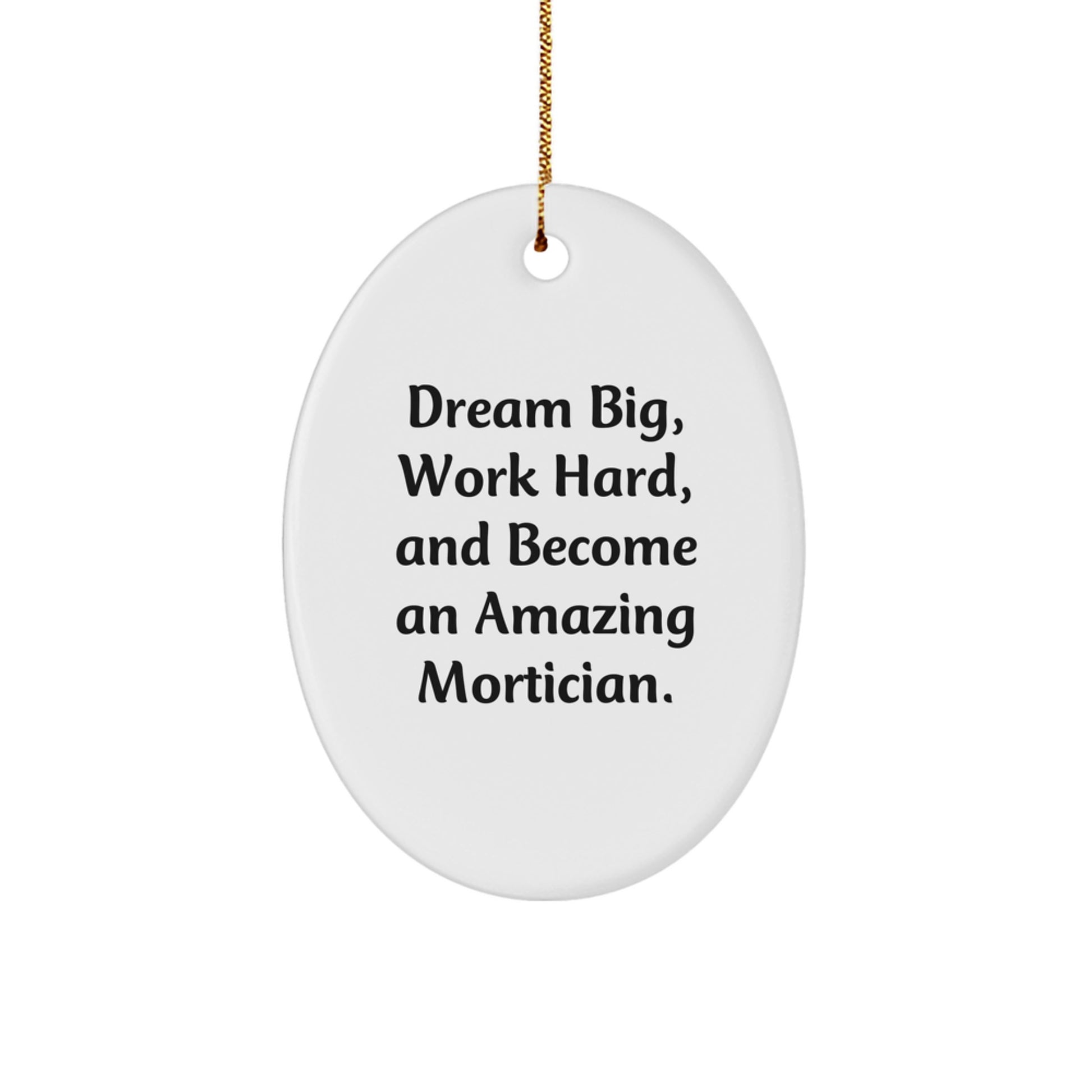 Funny Mortician Gifts from Family for Men - Oval Ornament, Dream Big, Work Hard, And Become An Amazing Mortician. - Image 1