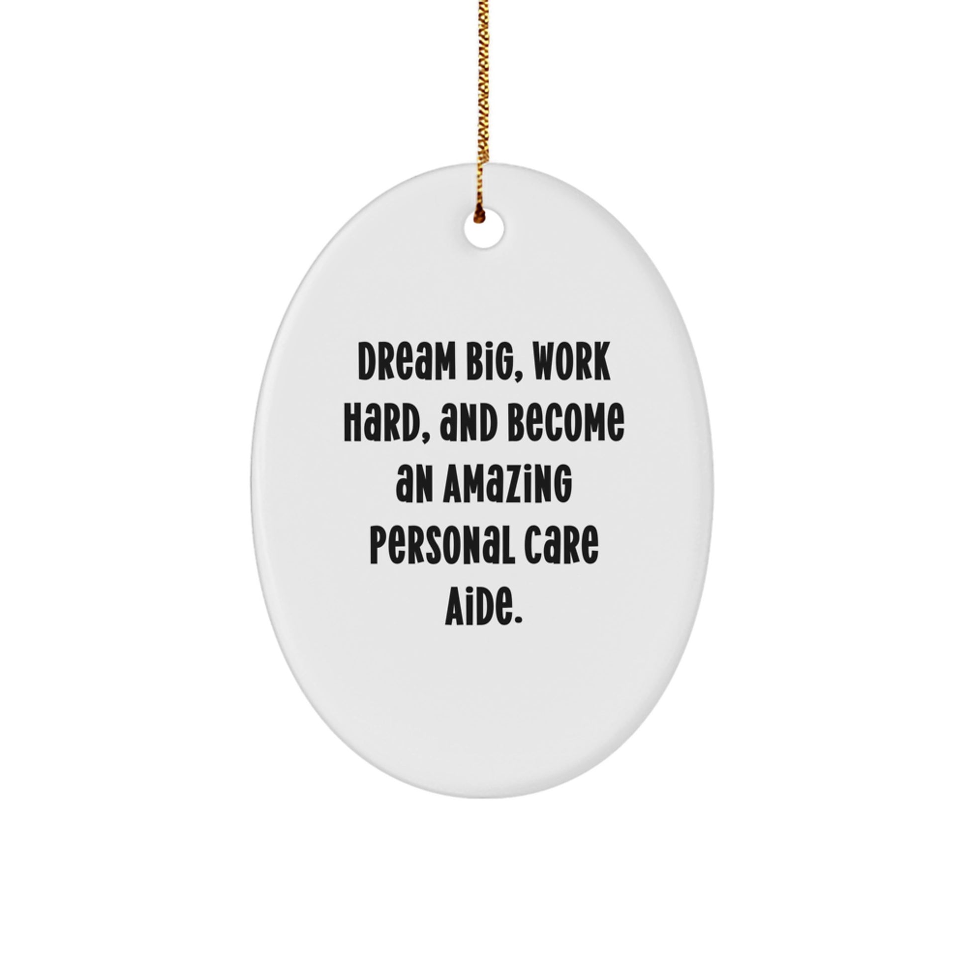 Dream Big Personal Care Aide Gifts, Oval Ornament, Funny Quote, Christmas Unique Gifts from Family to Friends - Image 1