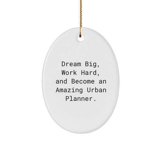 Urban Planner Christmas Unique Gifts from Friends, Oval Ornament - Dream Big, Work Hard, And Become An Amazing Urban Planner. - Image 1