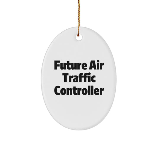 Funny Air Traffic Controller Oval Ornament Gifts from Friends for Future Air Traffic Controller Christmas Unique Gifts - Image 1