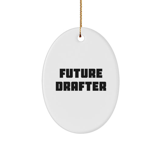 Funny Future Drafter Oval Ornament Gifts from Men to Friends, Inspirational Drafter Decorations for Christmas Unique Gifts - Image 1