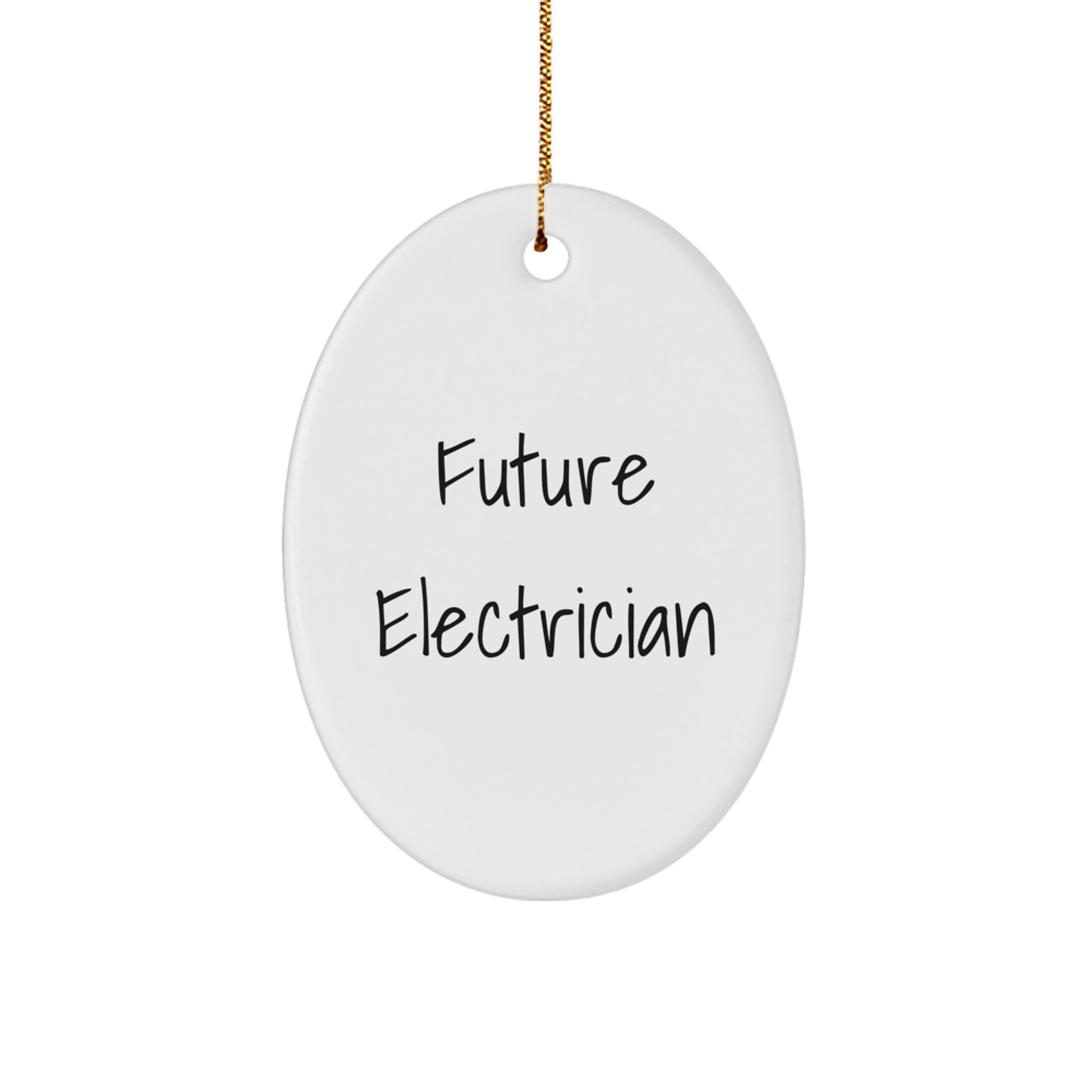 Funny Future Electrician Oval Ornament, Gifts from Men to Electrician Friends, Unique Christmas Unique Gifts for Electrician Family - Image 1