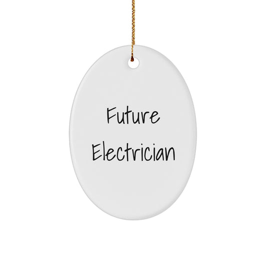 Funny Future Electrician Oval Ornament, Gifts from Men to Electrician Friends, Unique Christmas Unique Gifts for Electrician Family - Image 1