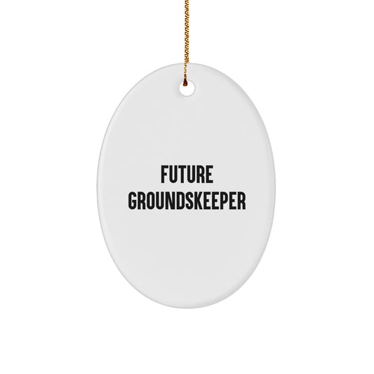 Funny groundskeeper Gifts from Friends, Christmas Unique Oval Ornament for groundskeeper, Inspirational Quote for Men - Image 1