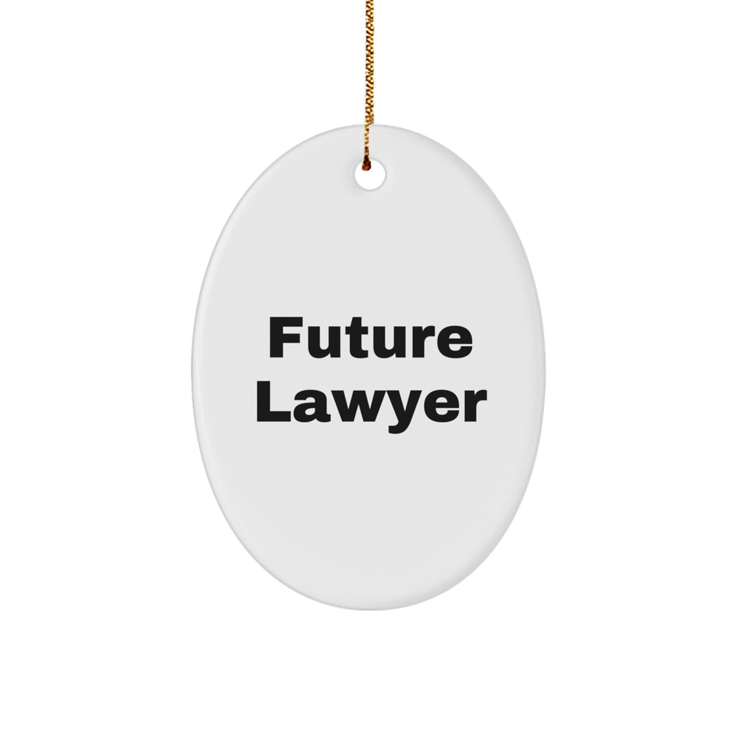 Funny Lawyer Gifts for Men, Christmas Unique Oval Ornament with 'Future Lawyer' Quote, Gifts from Family to Lawyer - Image 1