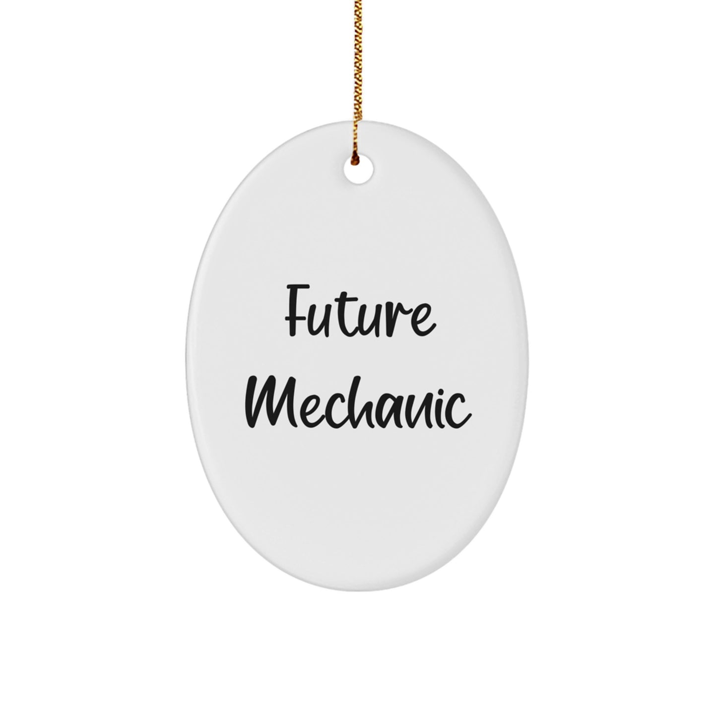 Funny Future Mechanic Christmas Oval Ornament Gifts from Family to Men - Image 1
