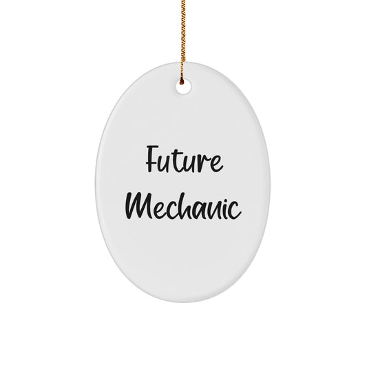 Funny Future Mechanic Christmas Oval Ornament Gifts from Family to Men - Image 1